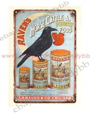 where to get wall decor Raven's Horse, Cattle & Poultry Food metal tin sign