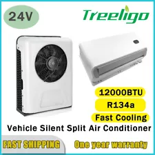 24V 12000BTU DC Air Conditioner Split Parking AC Fits Semi Trucks Caravan RV Bus