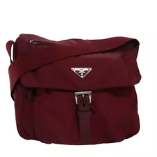 PRADA Shoulder Bag Nylon Red Auth 82564