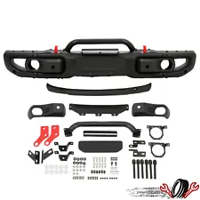 For Jeep Wrangler JK Rubicon 2007-2018 10th Anniversary Style Front Bumper Black