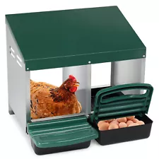 Chicken Nesting Boxes, 2 Hole Metal Chicken Egg Laying Box for Chicken Coop