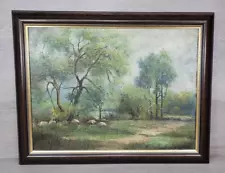 Oil Painting R. Harvey Landscape Signed 14 3/8 x 18 3/8 On Board