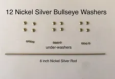 12 Nickel Silver Bullseye collars/washers/pins & Nickel Silver Rod