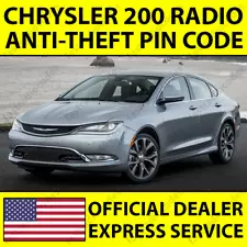 ✅CHRYSLER 200 CAR RADIO ANTI-THEFT UNLOCKING PIN CODE FOR ALL MODELS✅