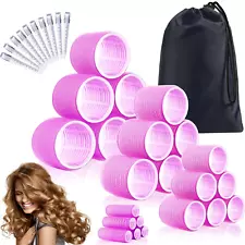 34Pcs Hair Roller Set with Clips, Self-Grip Hair Rollers for Volume, Salon Haird