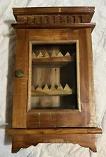 Old Mesquite Wood Original Paint Mexican Pueblo Cabinet Primitive 20x12x5 Inches