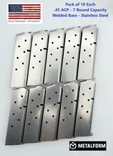 1911 Magazine 10 PACK 7 Round Stainless 45 ACP Auto Fits Colt Kimber Springfield