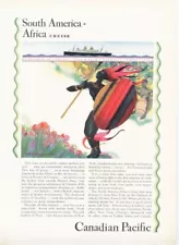 1929 CANADIAN PACIFIC SOUTH AMERICA AFRICA CRUISE HOLLINGSWORTH ART AD 12045