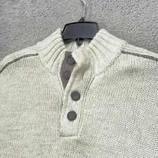 Inc International Concepts Sweater Mens XL Gray Long Sleeve 1/4 Button Wool