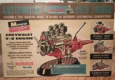 MONOGRAM. PE62-298 CHEVY V-8 CUSTOMIZING ENGINE 1960 1/8 SCALE Motorized X NICE!