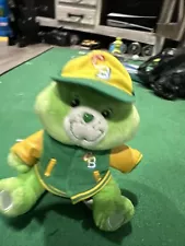 Rare 2004 8" Good Luck Care Bear Wearing Baseball Hat