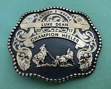 VTG Montana SS 2017 Habruns Arena Champion Heeler Team Roping Trophy Belt Buckle