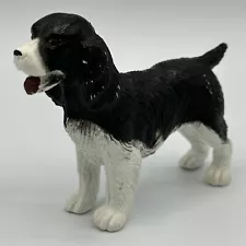 Vintage 1988 Funrise English Springer Spaniel Black & White Toy Male Dog Figure