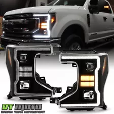 For 2020-2022 Ford F250 F350 Halogen LED Tube w/ LED Signal Projector Headlights