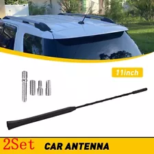 11" Antenna Mast Black Power Rod Radio AM/FM for TOYOTA FJ CRUISER 2007-15 2Set (For: 2013 FJ Cruiser)