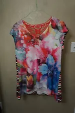 2 multi color blouses for women one tank blouse other cap sleeve top