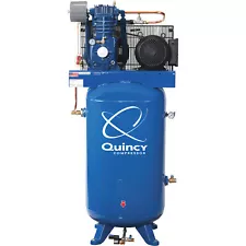 New ListingQuincy 7.5HP 80Gal. QP MAX Pressure-Lube Reciprocating Compressor 200V 3 Phase-V