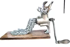 Scrap Metal Art Sculpture Salvaged Repurposed Meat Grinder Tools and Chains OOAK