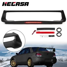 HECASA Trunk Spoiler Wing Matte W/ Brake Light For Subaru Impreza WRX 4-Dr 02-07