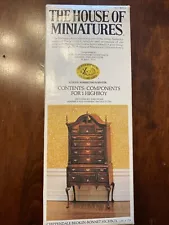 House Of Miniatures #40023 Chippendale Broken Bonnet Highboy Dollhouse Kit