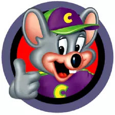 Chuck E Cheese's Sign - 14" Round Metal