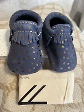 New In Box Baby Freshly Picked Leather Moccasins With Dust Bag Sz 1 (0-3) Month