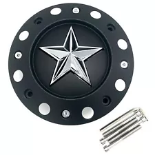 XD Series RockStar Wheel XD775 Tall Center Cap Matte Black Chrome Star 1000775B