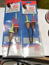 Lot Of (2) Two Packs Eagle Claw Bobbers Floats Still In Original Pkg Balsa Wood