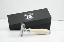 Ivory Color Double Edge Men's Safety Razor With Luxury Handle and Head