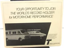 1972 Travoy Model 220 & 260 Olds 455 Engine Motor Home RV Sales Brochure Folder