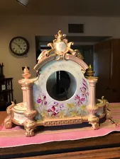 SB34. Ansonia Porcelain Clock, rare "La Champagne" model , Antique. Case Only.