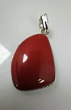 For Sale: (1) r529 Sterling Silver Carnelian Natural Stone Pendant