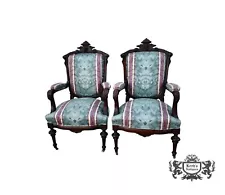 Antique Pair of Victorian Renaissance Revival Carved Walnut Chairs