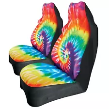 Psychedelic Tie-Dye Automotive Car Seat Covers - Set of 2