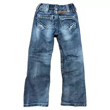 B TUFF Jeans Denim Blue Thick Stitch Cowboy Western Youth Kids Tag 5 Distressed