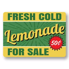 Cold Fresh Lemonade For Sale Metal Sign