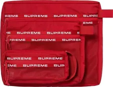 Supreme Codura Water Resistant Nylon Organizer Pouch Bag Set (Set of 3) Red NWT