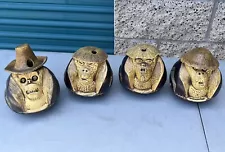 4 MUNKTIKI COCONUT MONKEY TIKI MUG #781 CERAMIC LID HAT STRAW HOLE 6" MUGS