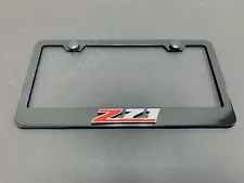 1x Z71 3D Emblem BLACK Stainless License Plate Frame RUST FREE + Screw Cap (For: More than one vehicle)