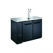 PEAKCOLD 48" 2-Door Beer Dispenser - Kegerator; Double Tap Keg Cooler