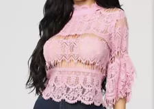 Pink lace blouse