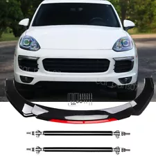 For Lamborghini URUS Front Bumper Lip Splitter Spoiler Body Kit+Strut Rods