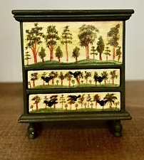 IGMA Oldham Studio 1983Early American Painted Blanket Chest Dollhouse Miniature