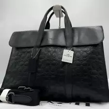 Coach Portfolio Briefcase Signature Embossed Black