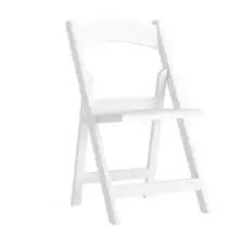 Folding Chair - White Resin – 800LB Weight Capacity