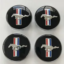 4PCS 60mm Wheel Center Caps Hub Caps For Ford Mustang GT Running Horse Pony Logo (For: Ford Mustang)