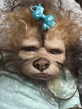 Ooak Reborn newborn baby With werewolf hybrid pup Art doll