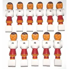 Tournament Soccer Rounded Foot Red Foosball Table Men - Set of 11