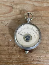 New ListingAntique Pocket Voltmeter Metal Handheld Meter Electrical Equipment Vintage