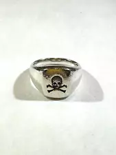 David Yurman Men's Ring - Skull Signet - Sterling Silver - 15mm - Size 11